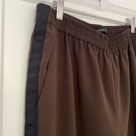 Brown dress pant with banded waist and black tuxedo stripe - Picture 3 of 3